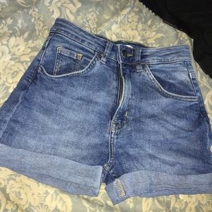 Jean shorts.